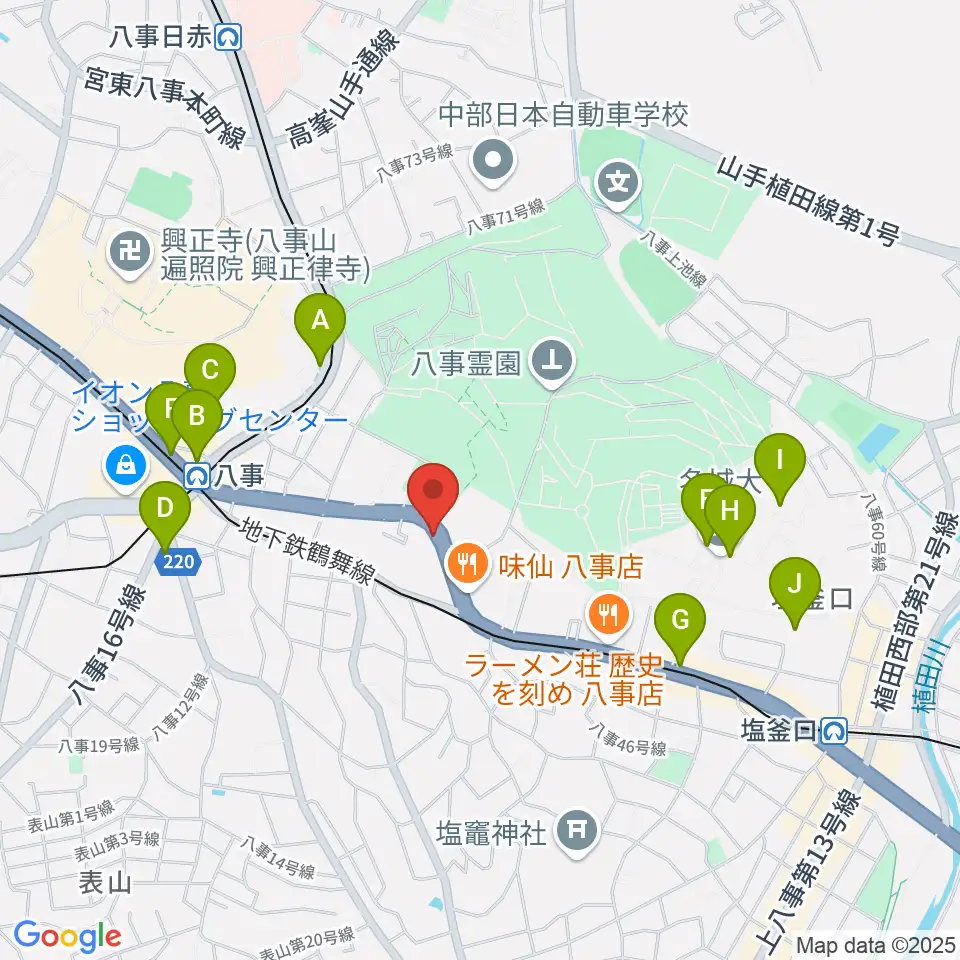 オサスタ周辺のコンビニエンスストア一覧地図