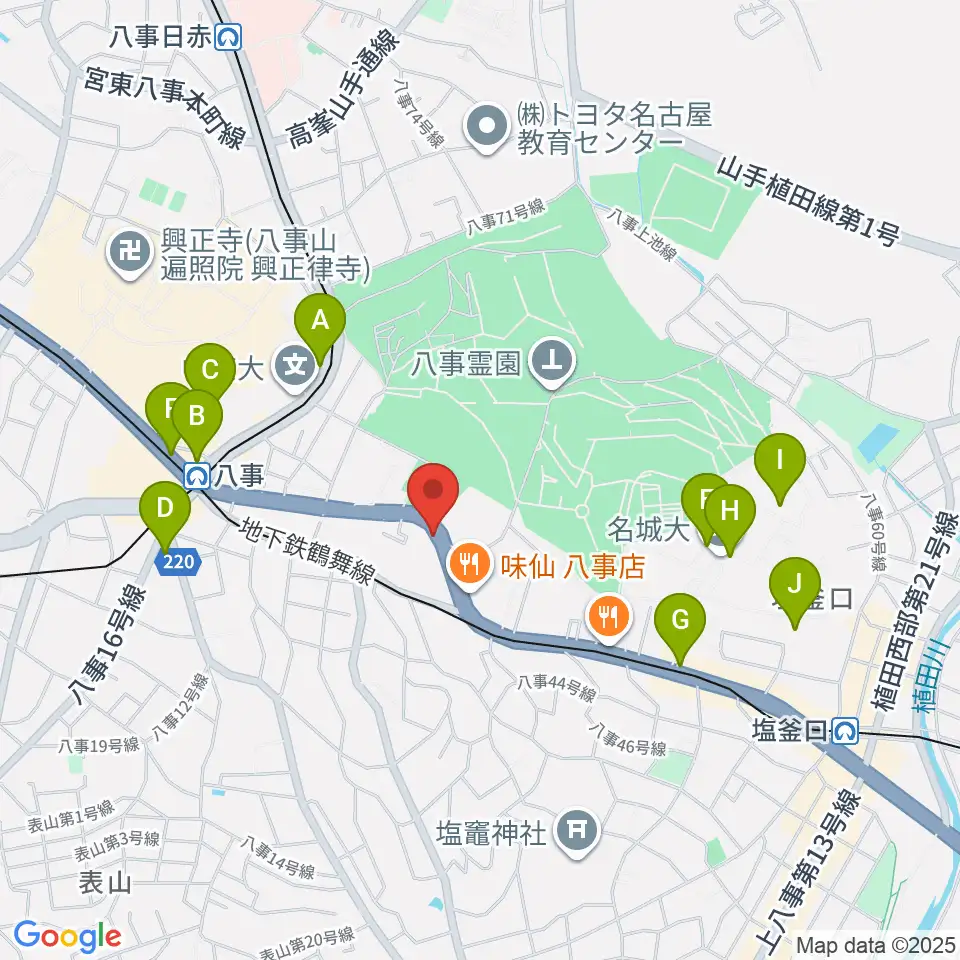 オサスタ周辺のコンビニエンスストア一覧地図