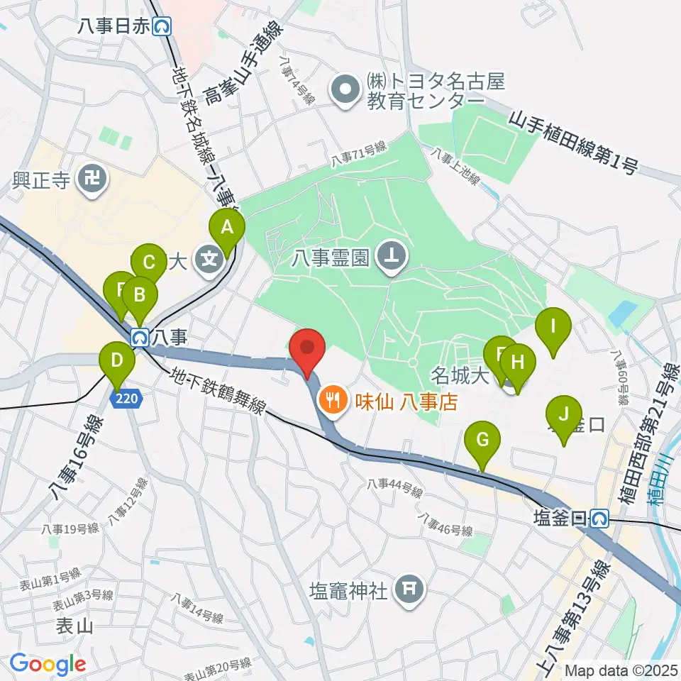 オサスタ周辺のコンビニエンスストア一覧地図