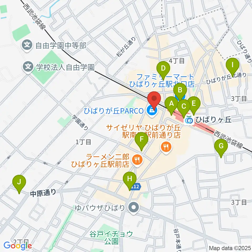 ひばりが丘カルチャーセンター周辺のコンビニエンスストア一覧地図