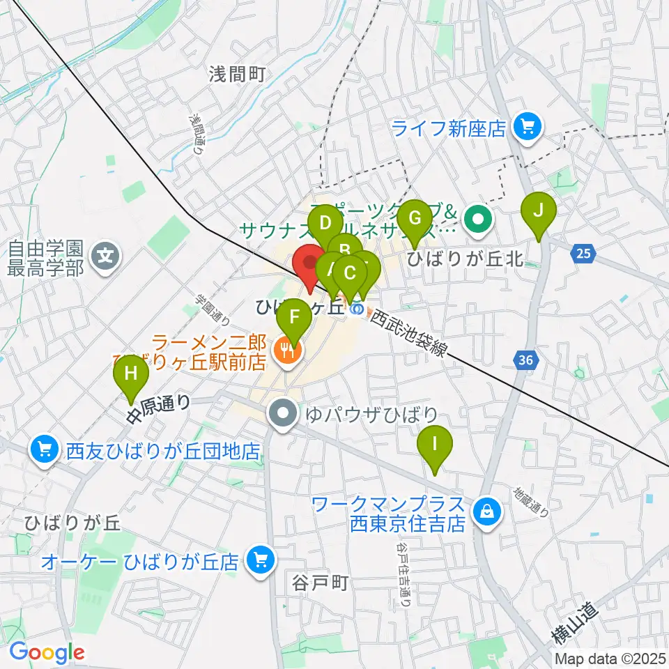 ひばりが丘カルチャーセンター周辺のコンビニエンスストア一覧地図