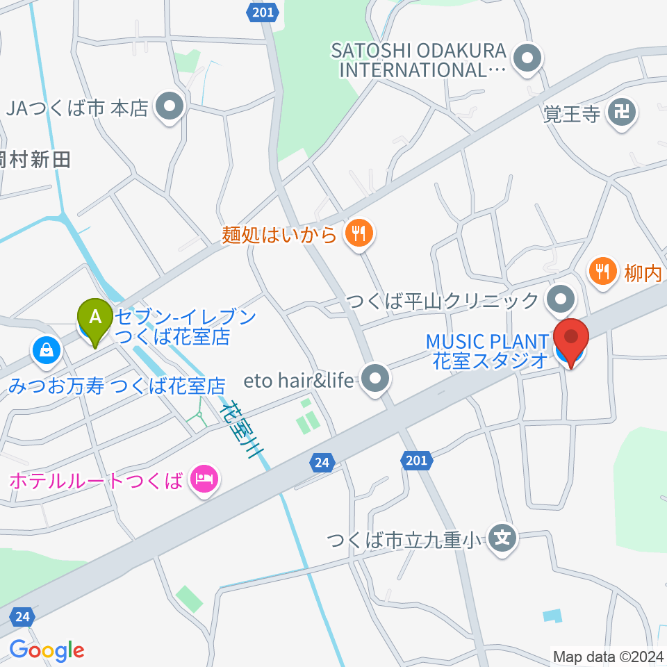 ミュージックプラント 花室スタジオ周辺のコンビニエンスストア一覧地図