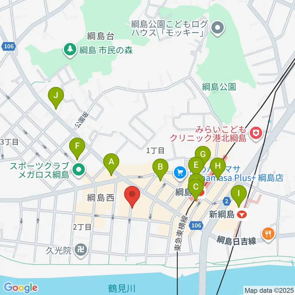 綱島カルチャーセンター周辺のコンビニエンスストア一覧地図