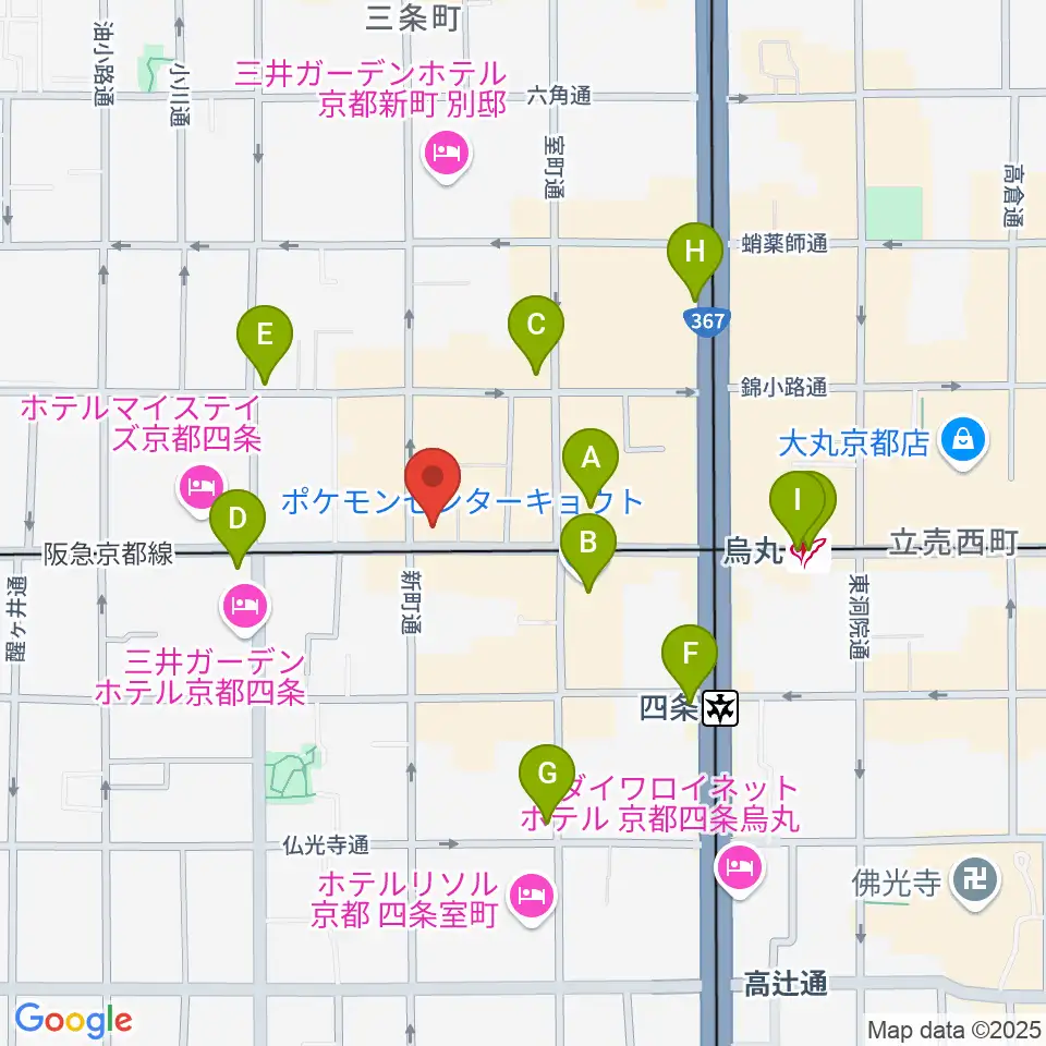 京都MOJO周辺のコンビニエンスストア一覧地図
