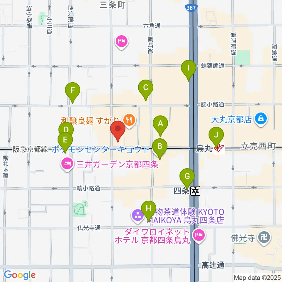 京都MOJO周辺のコンビニエンスストア一覧地図