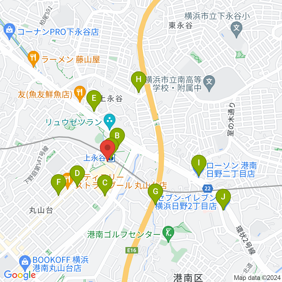 ヨークカルチャーセンター上永谷周辺のコンビニエンスストア一覧地図