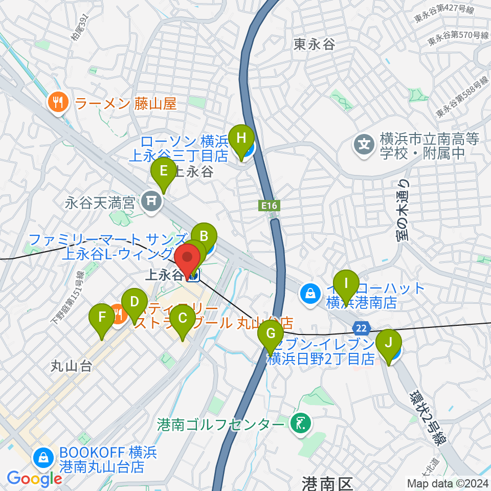 ヨークカルチャーセンター上永谷周辺のコンビニエンスストア一覧地図