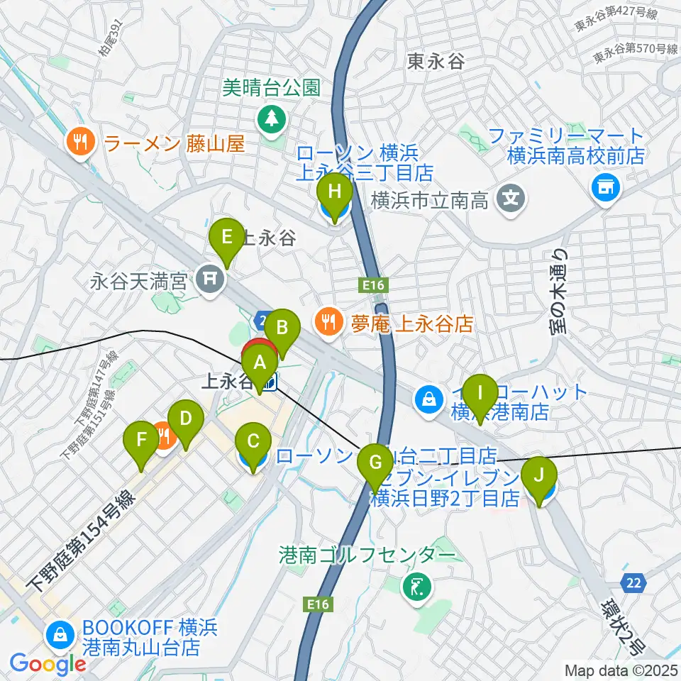ヨークカルチャーセンター上永谷周辺のコンビニエンスストア一覧地図