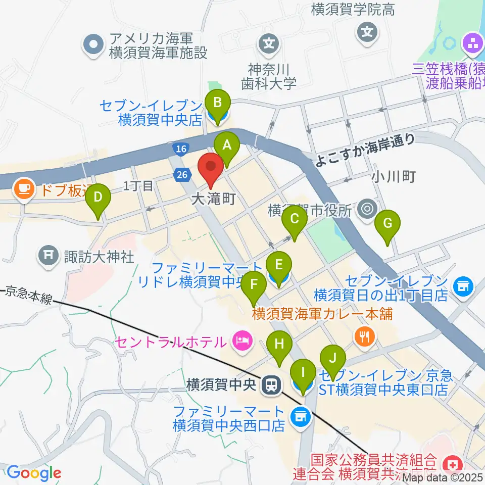 カルチャーセンターさいか屋横須賀周辺のコンビニエンスストア一覧地図