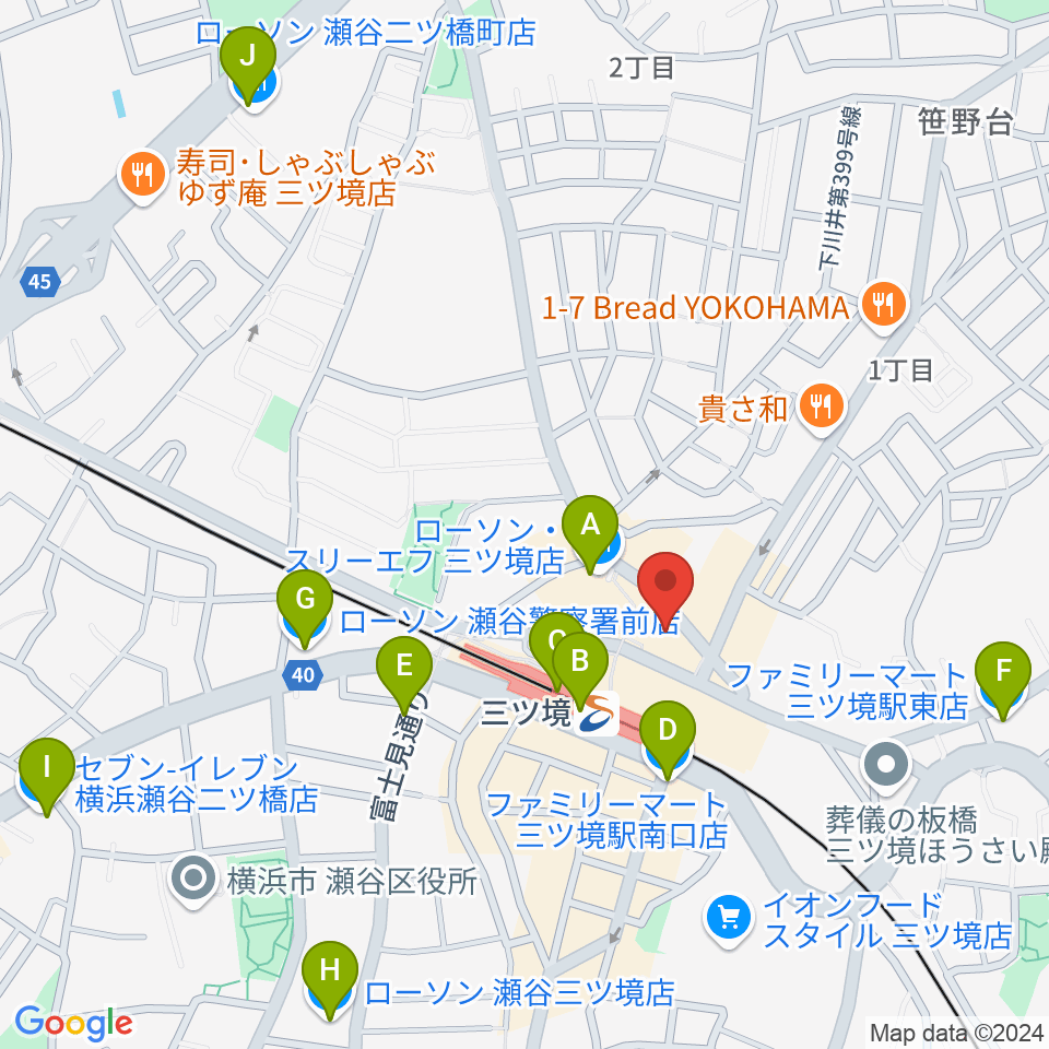 三ツ境カルチャーセンター周辺のコンビニエンスストア一覧地図