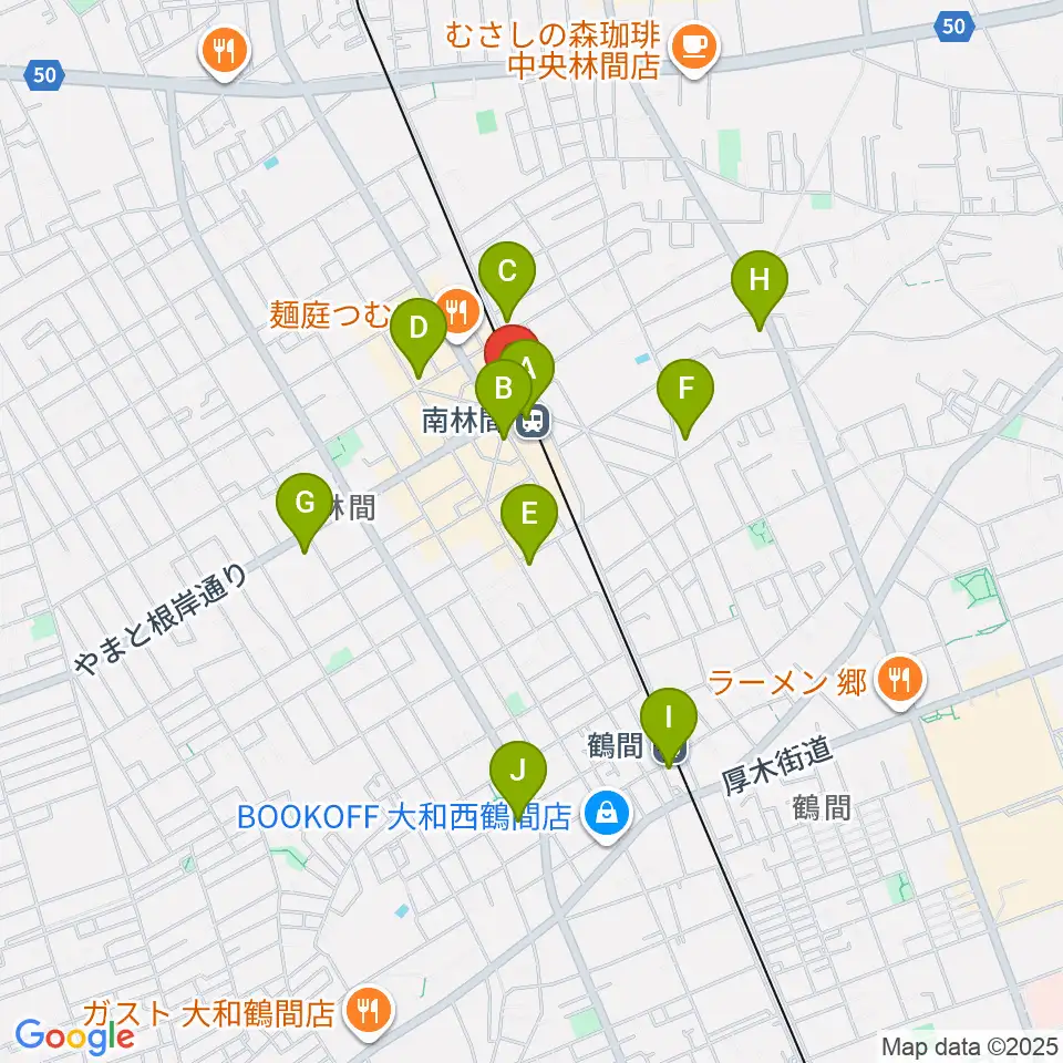南林間カルチャーセンター周辺のコンビニエンスストア一覧地図