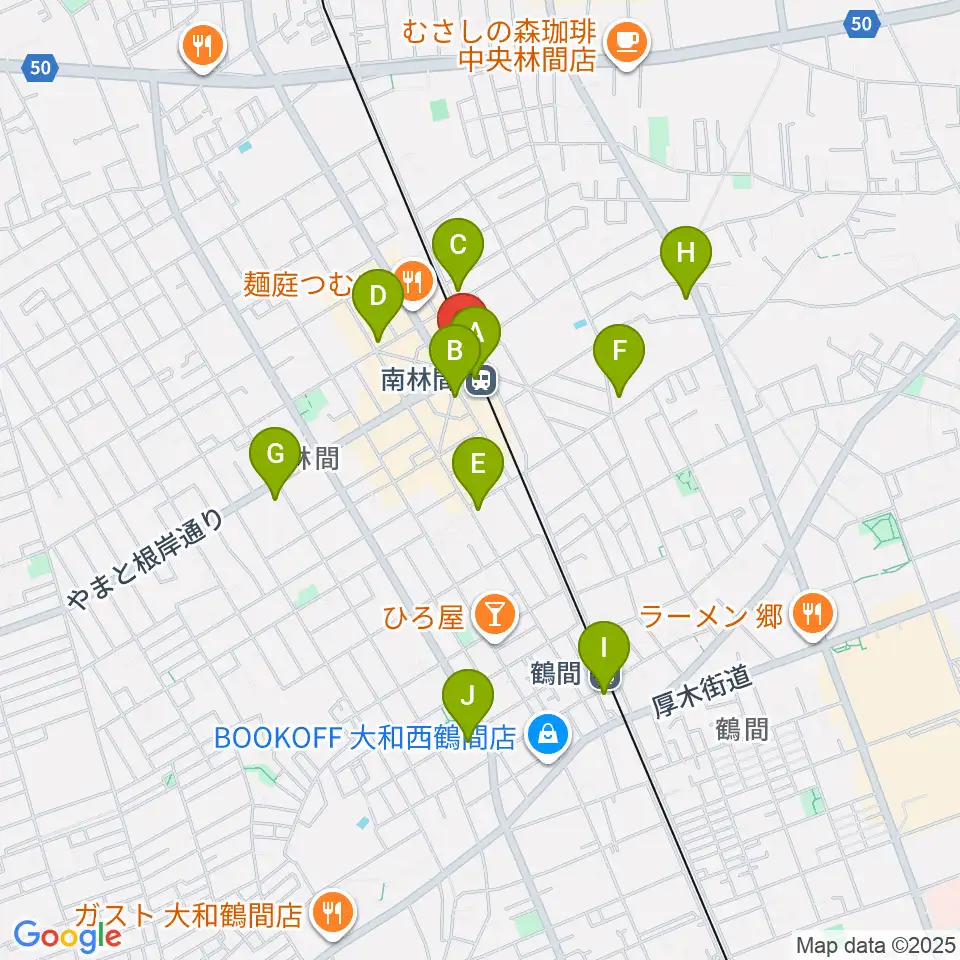 南林間カルチャーセンター周辺のコンビニエンスストア一覧地図