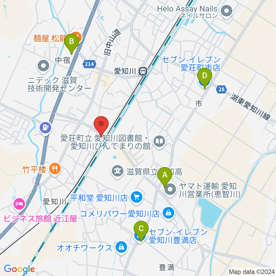 塚本楽器 愛知川店スタジオ周辺のコンビニエンスストア一覧地図