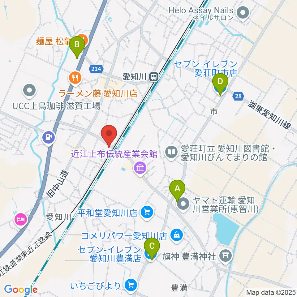 塚本楽器 愛知川店周辺のコンビニエンスストア一覧地図