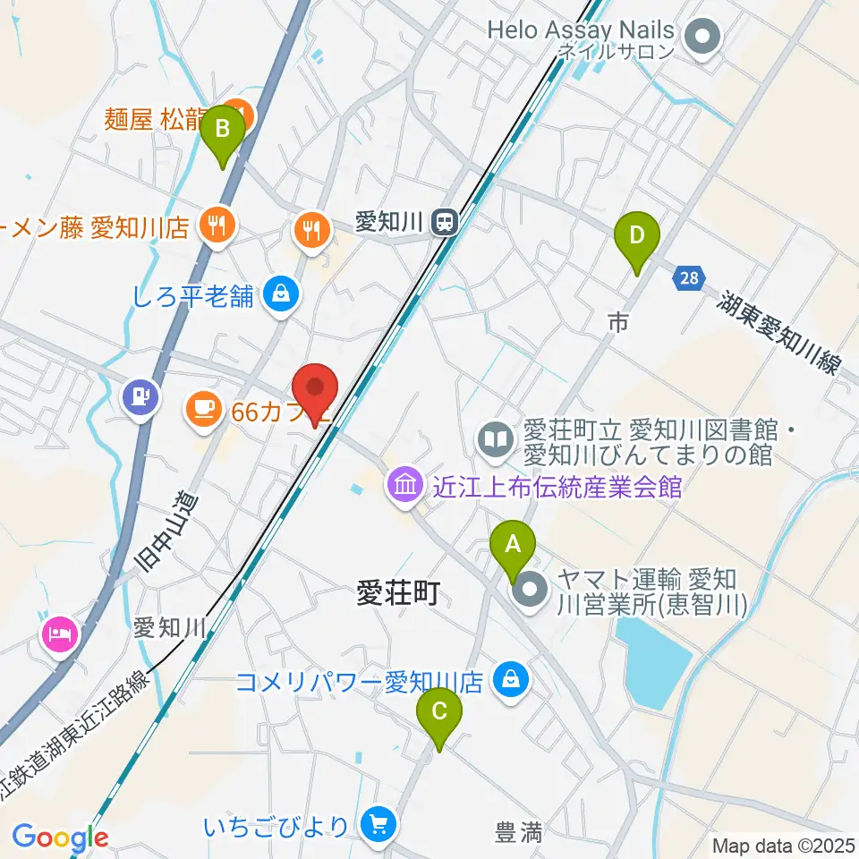 塚本楽器 愛知川店周辺のコンビニエンスストア一覧地図