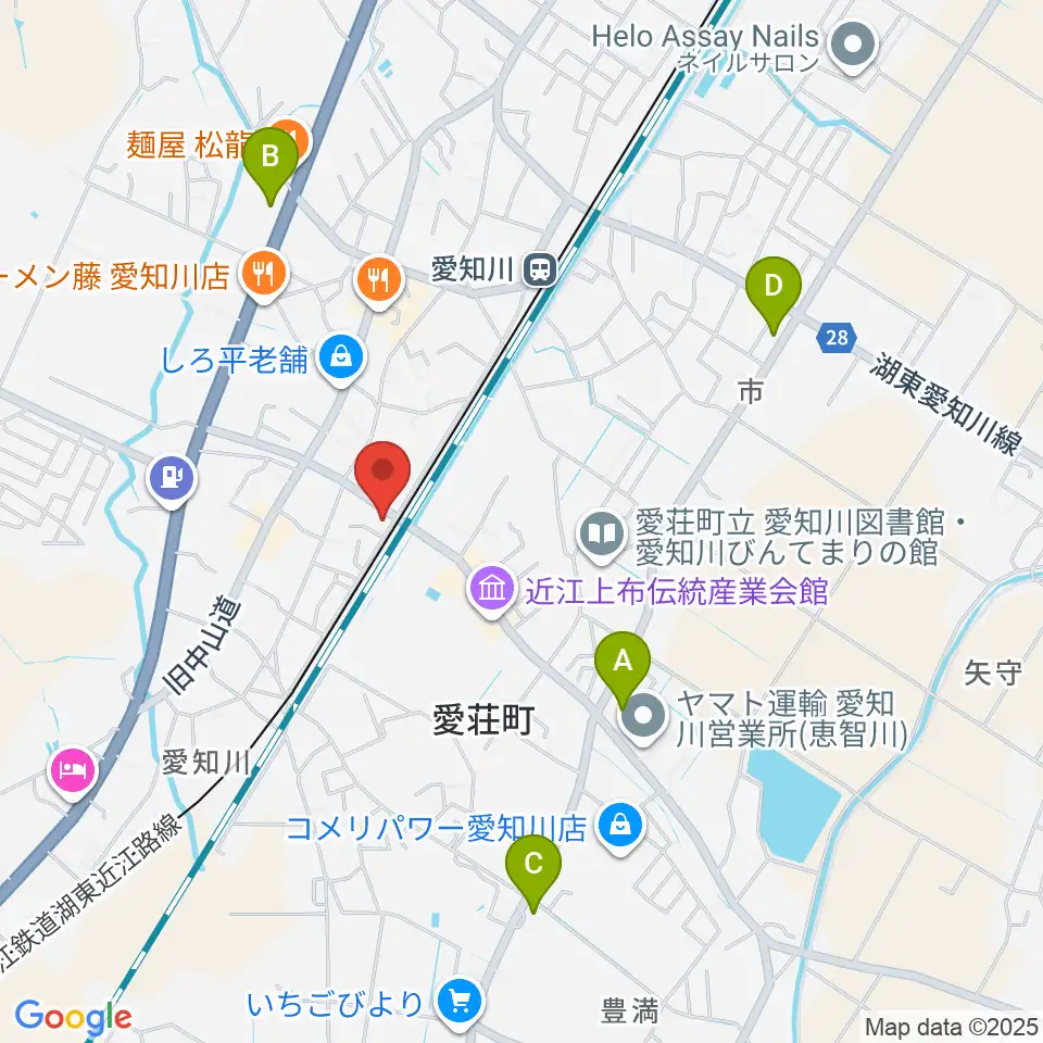 塚本楽器 愛知川店周辺のコンビニエンスストア一覧地図