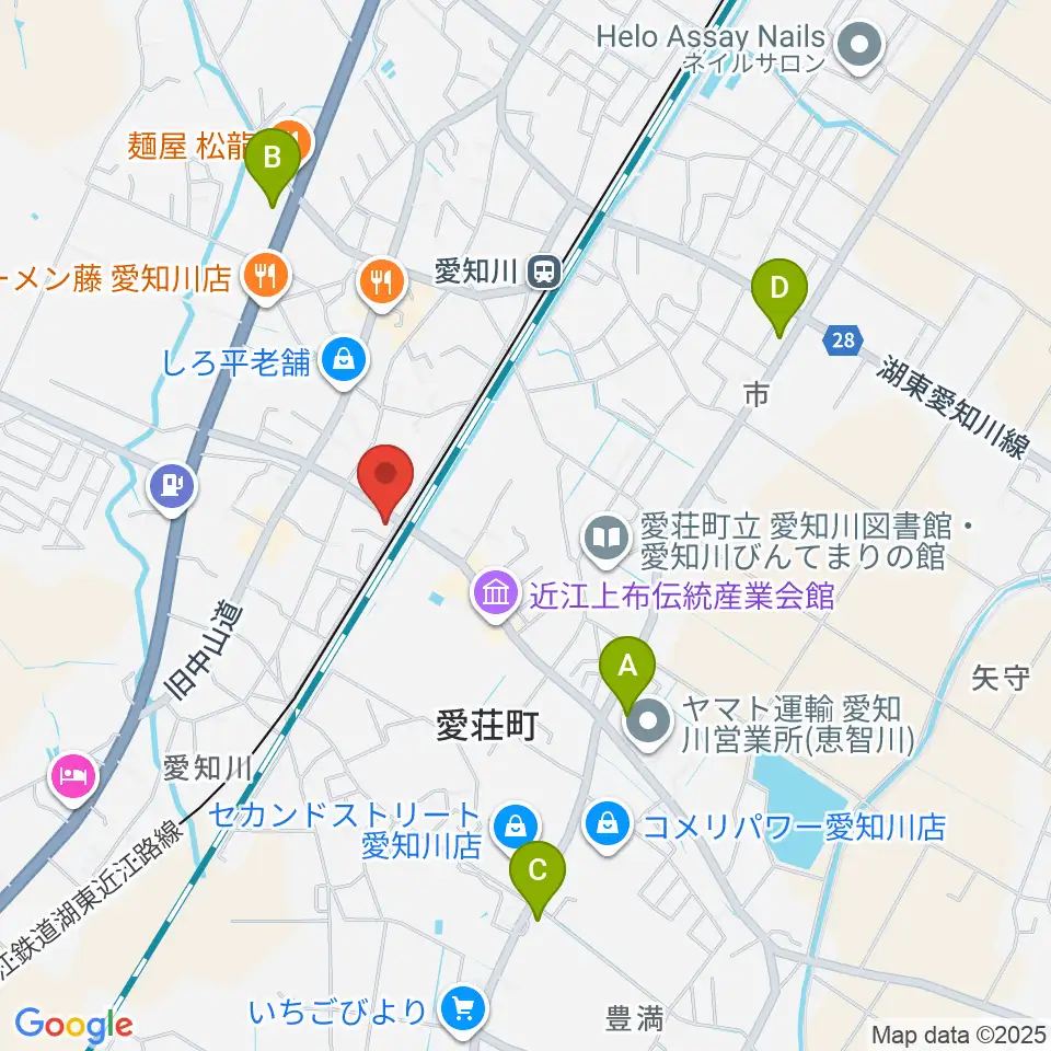 塚本楽器 愛知川店周辺のコンビニエンスストア一覧地図