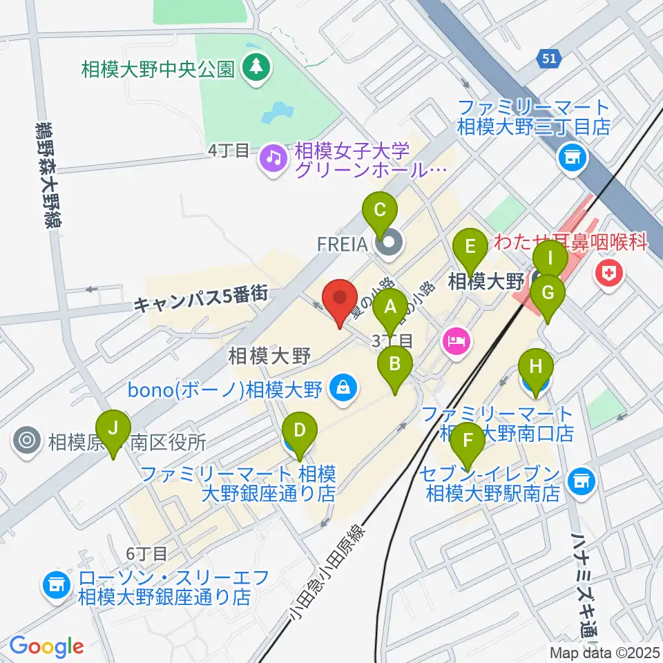 相模大野カルチャーセンター周辺のコンビニエンスストア一覧地図