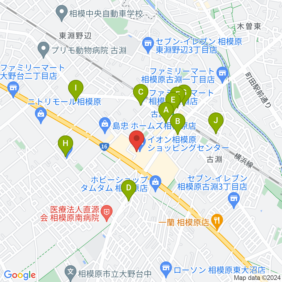 相模原カルチャーセンター古淵店周辺のコンビニエンスストア一覧地図