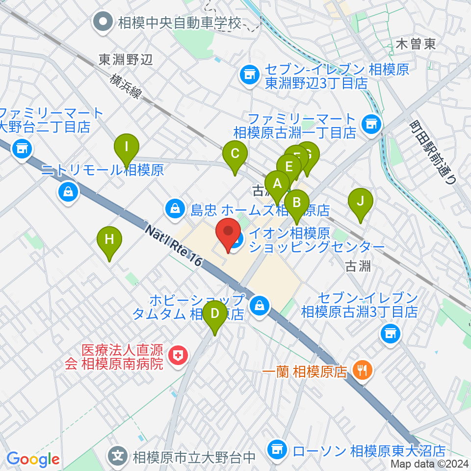 相模原カルチャーセンター古淵店周辺のコンビニエンスストア一覧地図