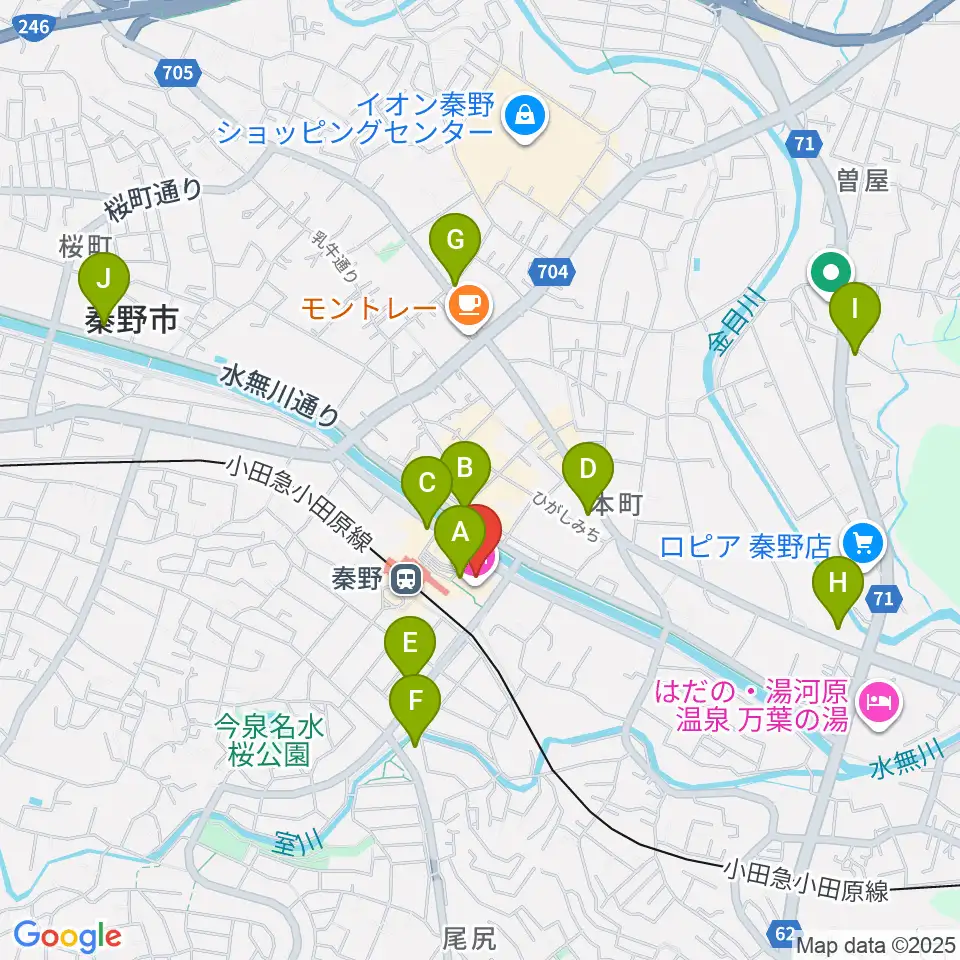 秦野カルチャーセンター周辺のコンビニエンスストア一覧地図