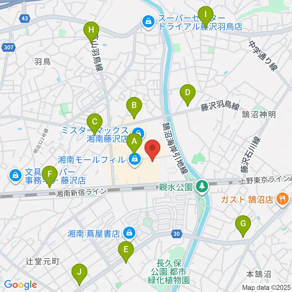湘南モールカルチャーセンター周辺のコンビニエンスストア一覧地図