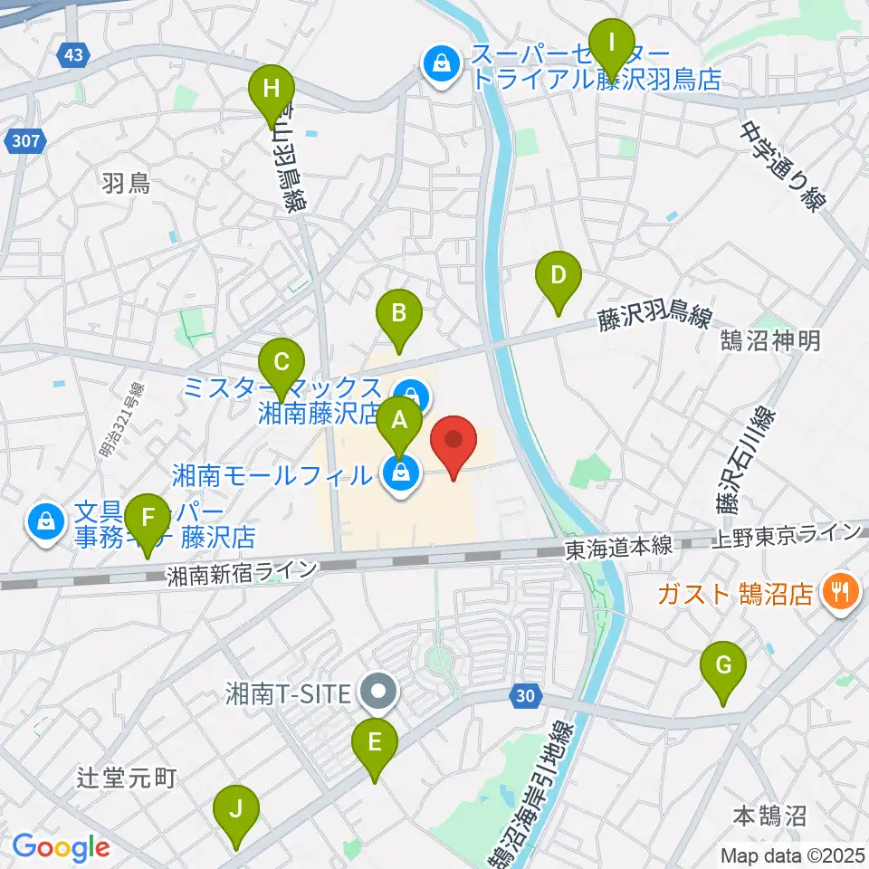 湘南モールカルチャーセンター周辺のコンビニエンスストア一覧地図