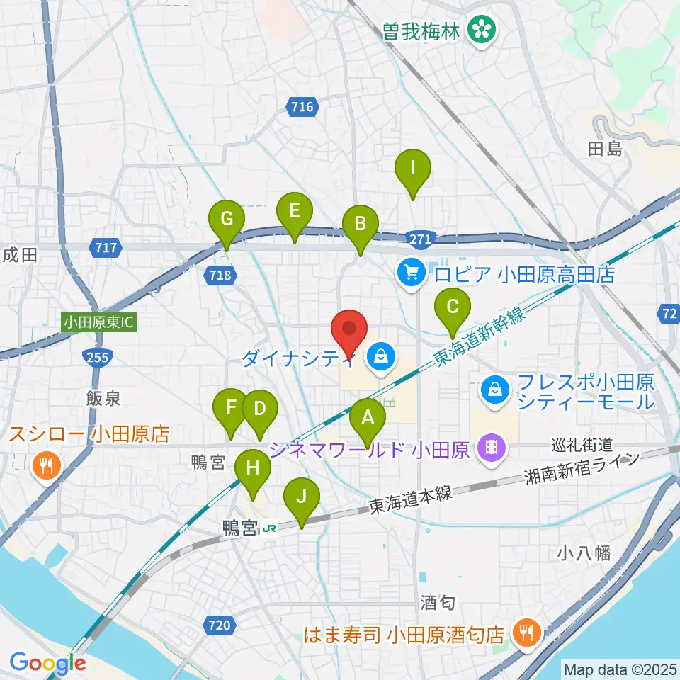 カルチャーセンター小田原周辺のコンビニエンスストア一覧地図