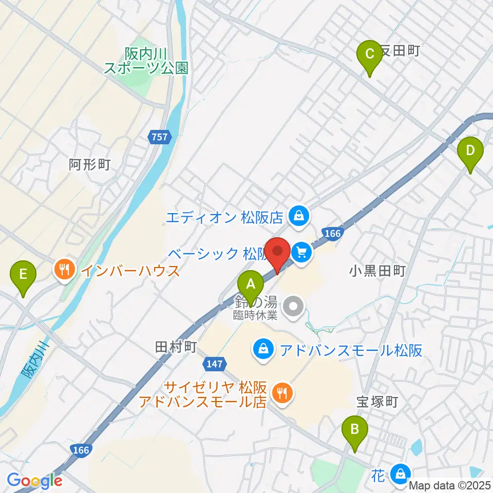 村井楽器 松阪店周辺のコンビニエンスストア一覧地図