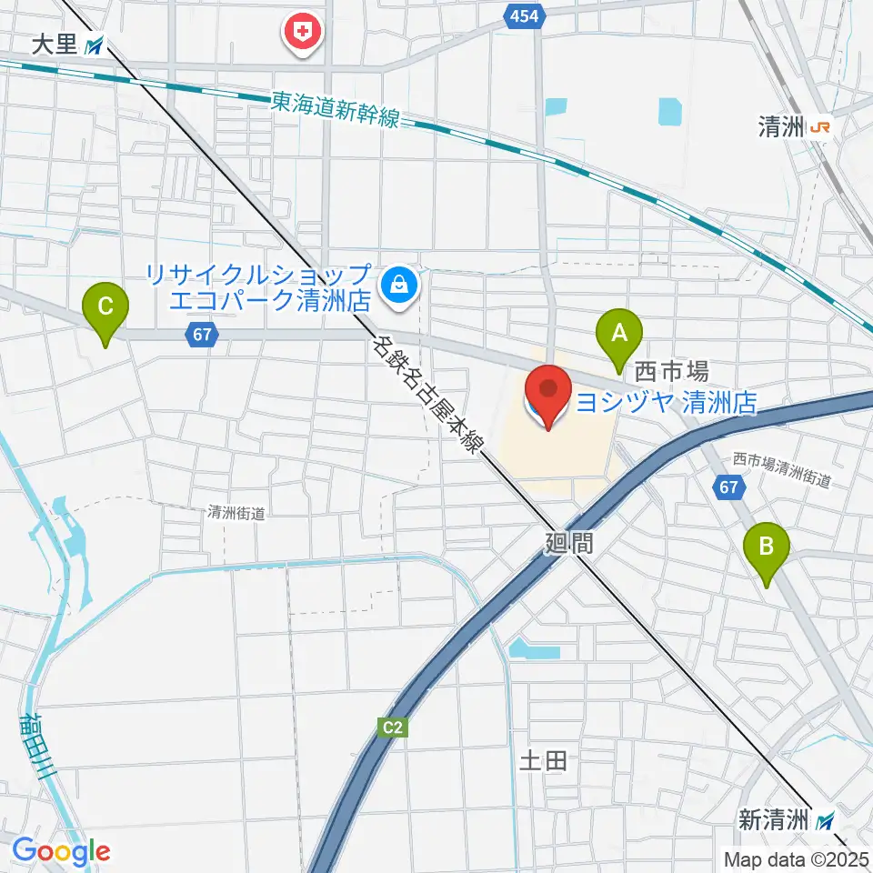 清洲カルチャーセンター周辺のコンビニエンスストア一覧地図