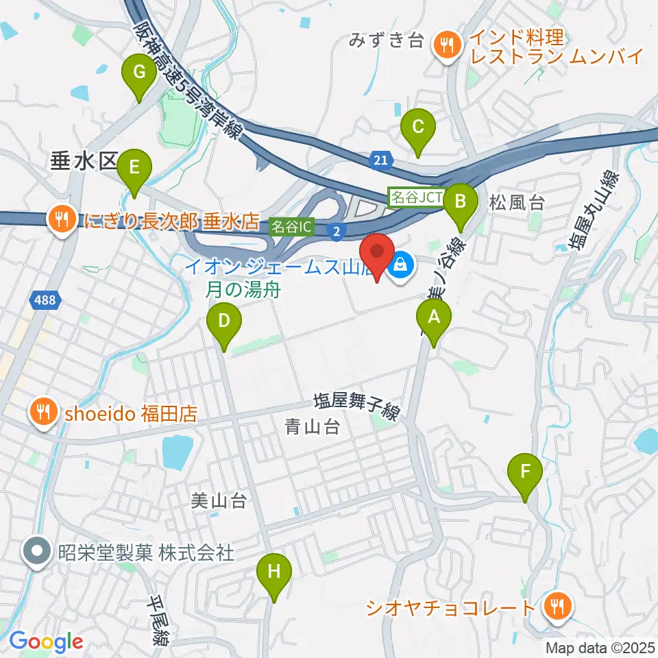 ジェームス山カルチャーセンター周辺のコンビニエンスストア一覧地図