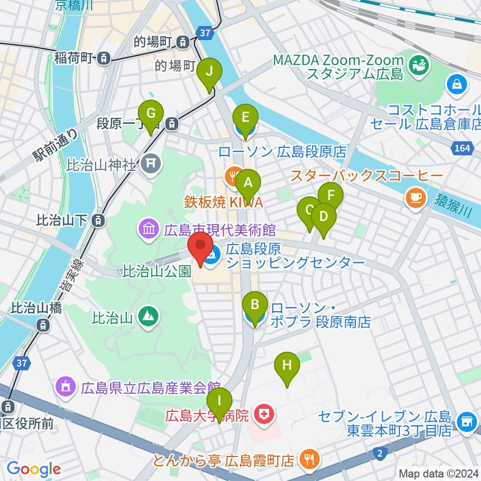 広島カルチャーセンター周辺のコンビニエンスストア一覧地図