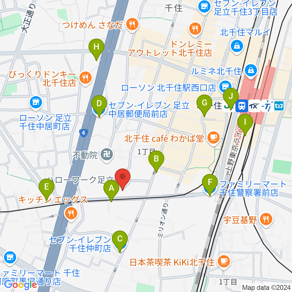 天空劇場周辺のコンビニエンスストア一覧地図