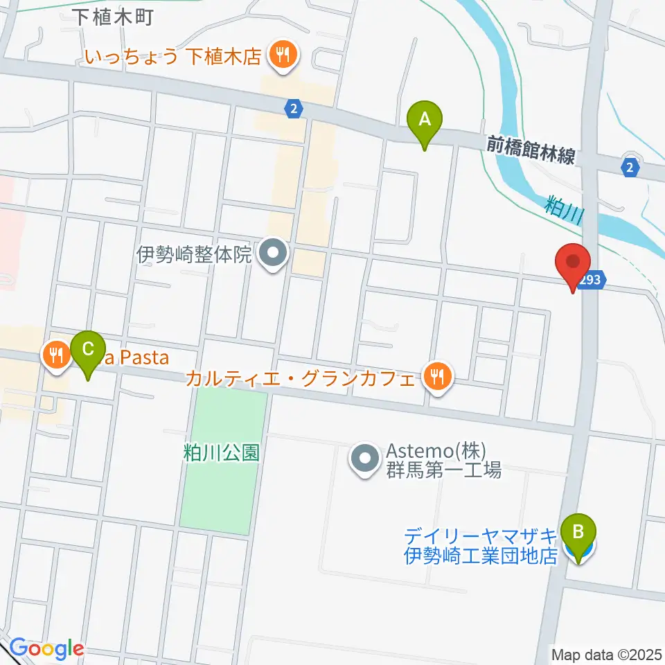 鈴木楽器 伊勢崎支店周辺のコンビニエンスストア一覧地図