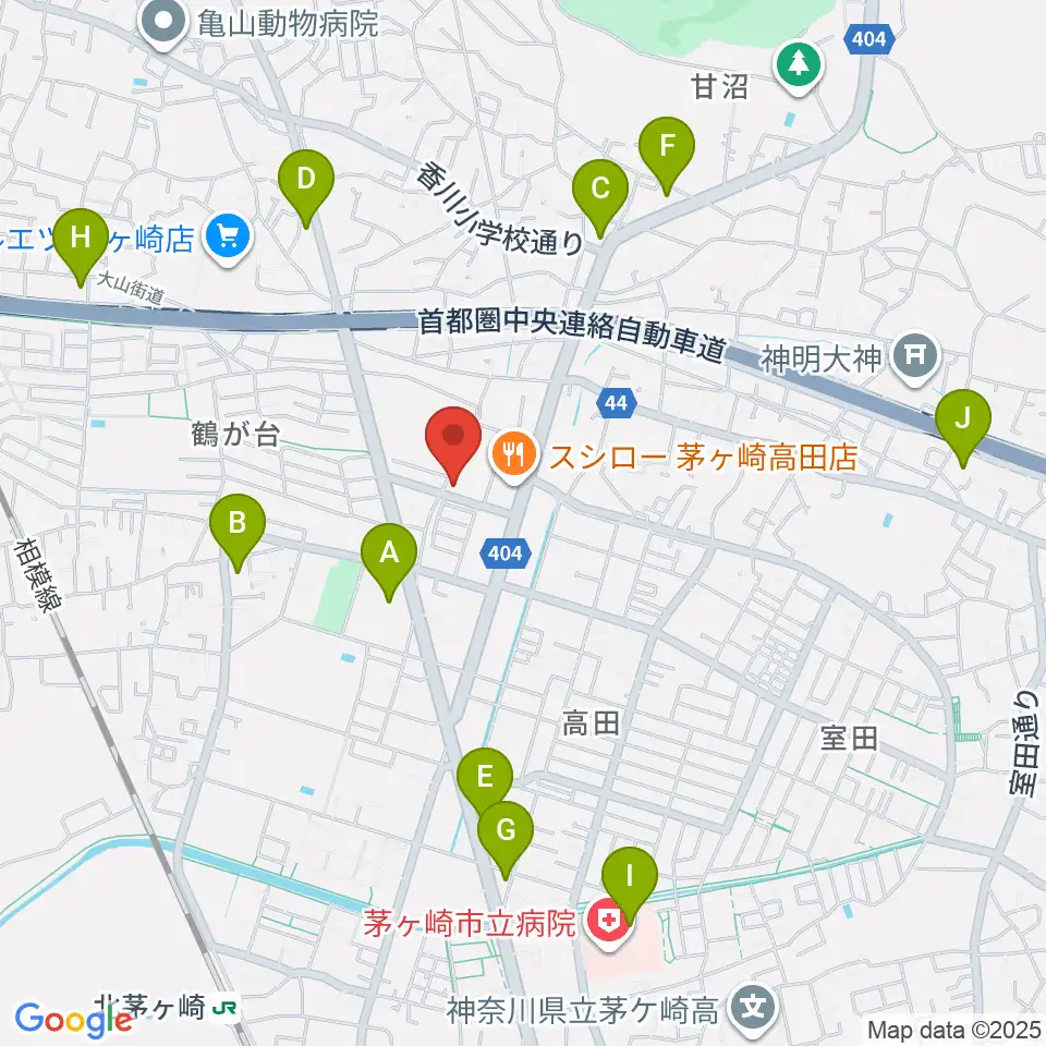 長谷川楽器店 鶴が台センター周辺のコンビニエンスストア一覧地図