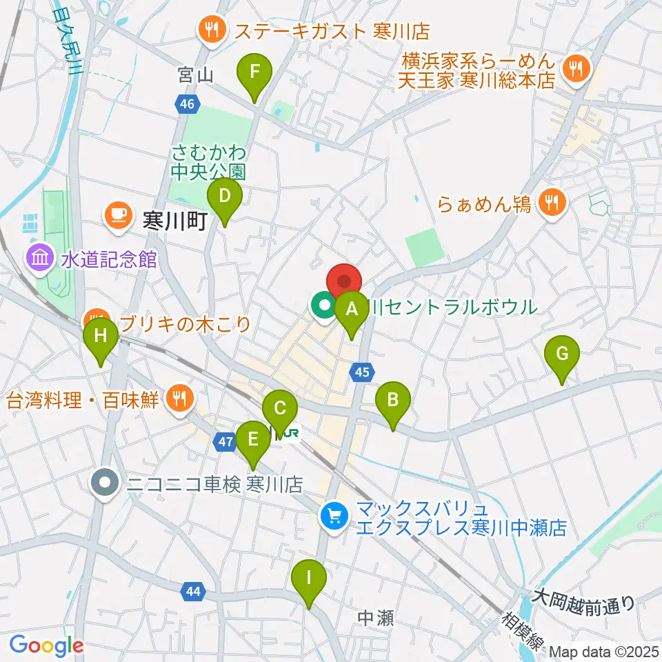 長谷川楽器店 寒川センター周辺のコンビニエンスストア一覧地図