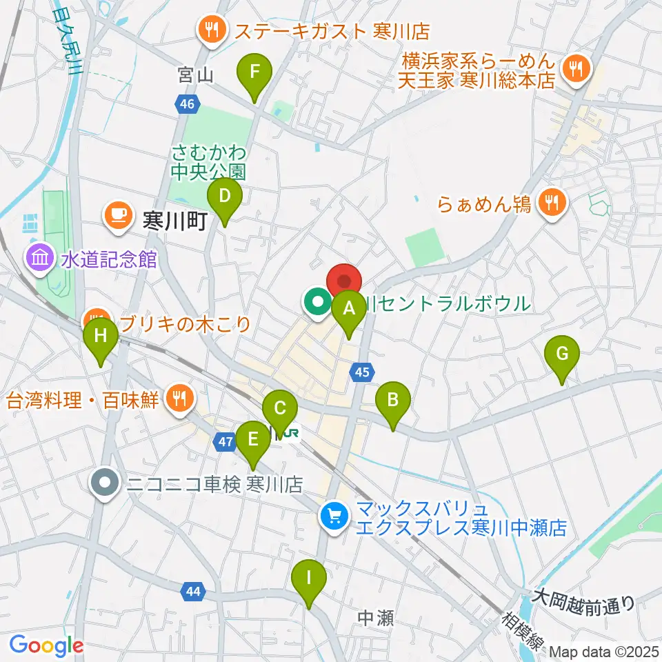 長谷川楽器店 寒川センター周辺のコンビニエンスストア一覧地図