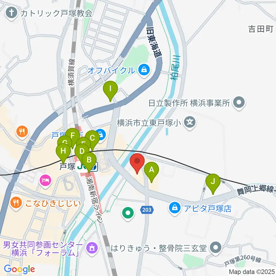 昭和音楽大学附属音楽・バレエ教室 戸塚校周辺のコンビニエンスストア一覧地図