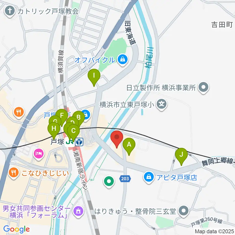 昭和音楽大学附属音楽・バレエ教室 戸塚校周辺のコンビニエンスストア一覧地図