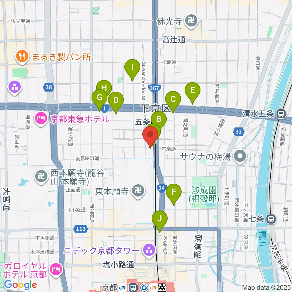 京都 カノン音楽院周辺のコンビニエンスストア一覧地図
