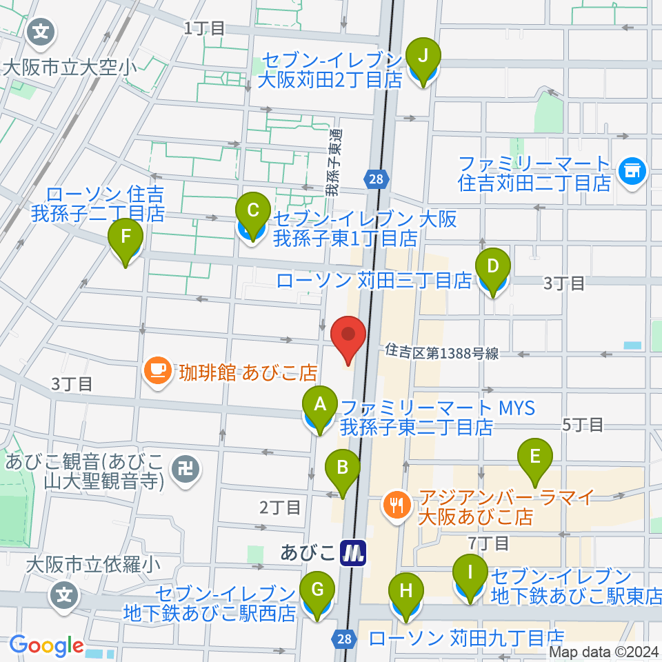 Live Bar BEAT IN周辺のコンビニエンスストア一覧地図