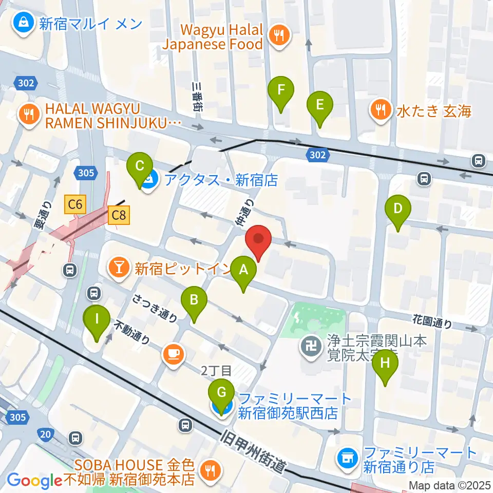 音楽練習場オトレン周辺のコンビニエンスストア一覧地図
