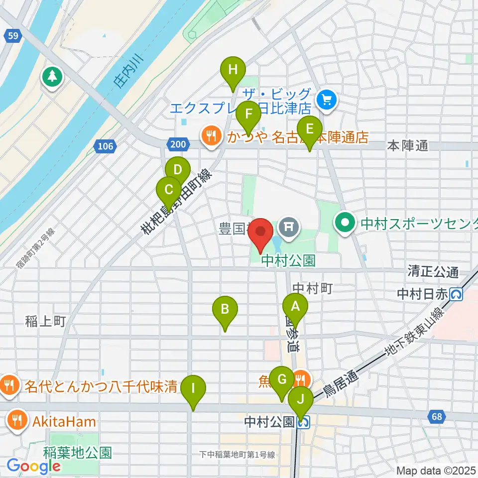 中村文化小劇場周辺のコンビニエンスストア一覧地図