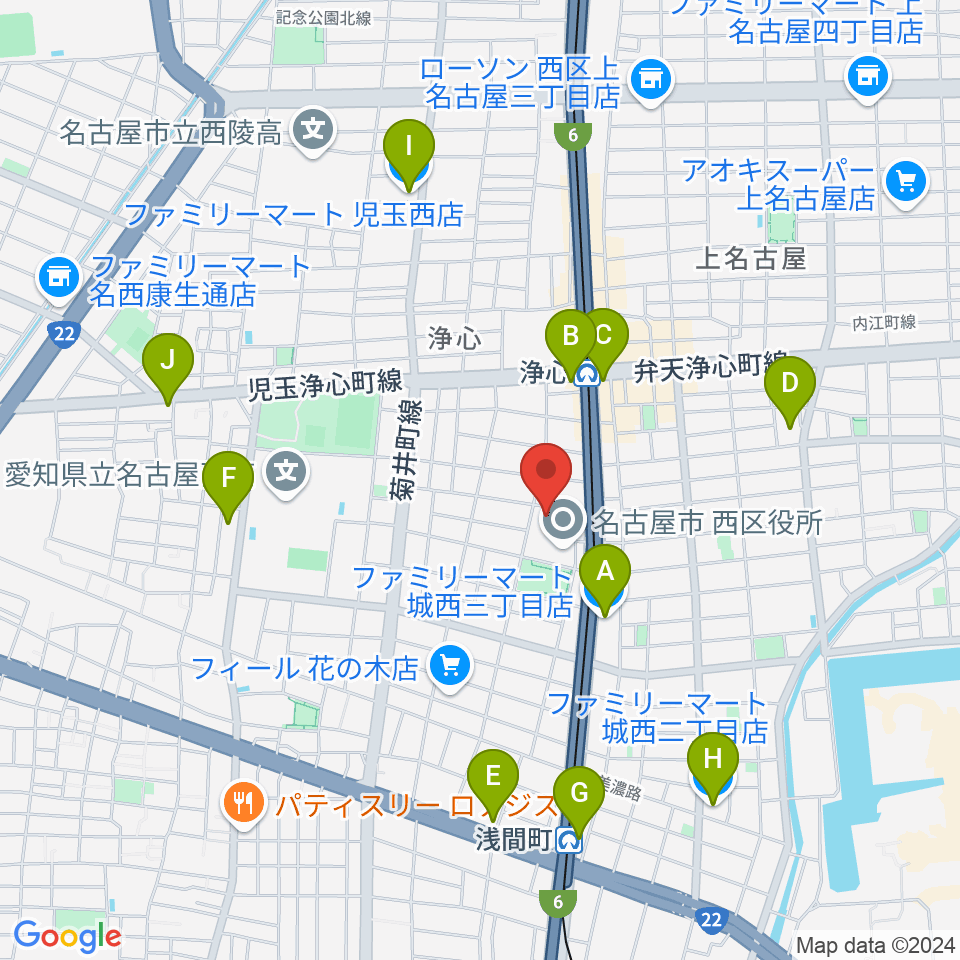 西文化小劇場周辺のコンビニエンスストア一覧地図