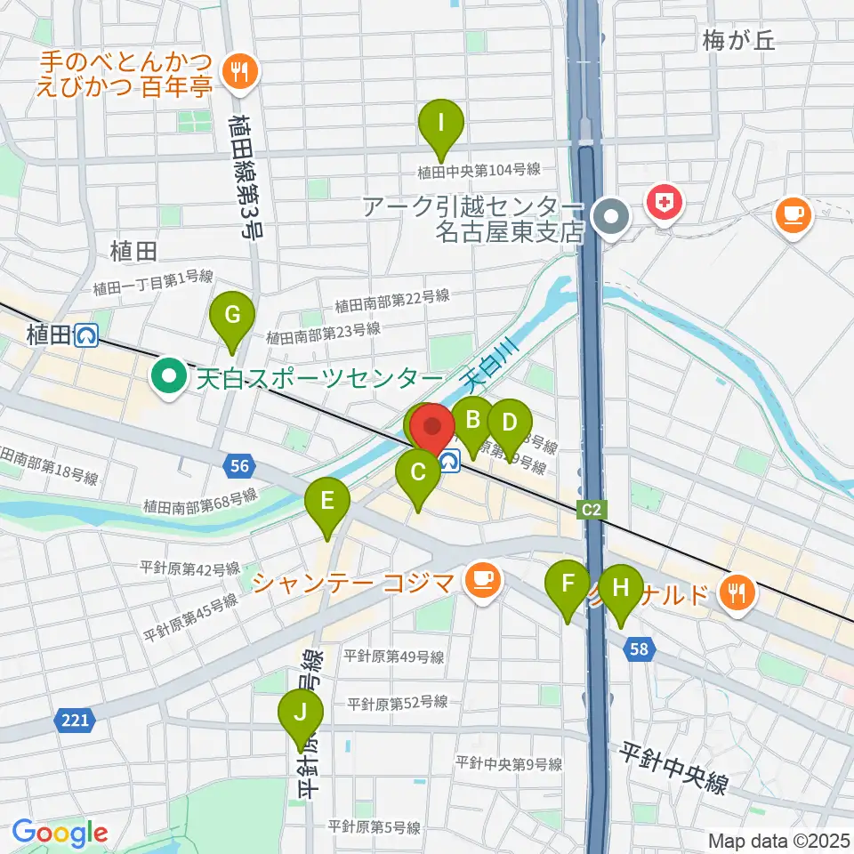 天白文化小劇場周辺のコンビニエンスストア一覧地図