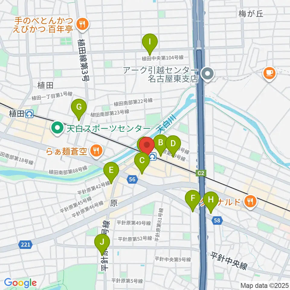 天白文化小劇場周辺のコンビニエンスストア一覧地図