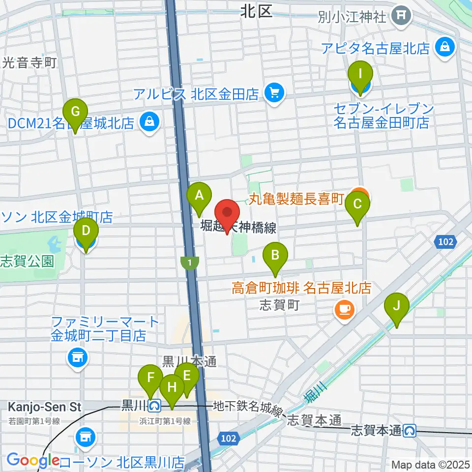 北文化小劇場周辺のコンビニエンスストア一覧地図