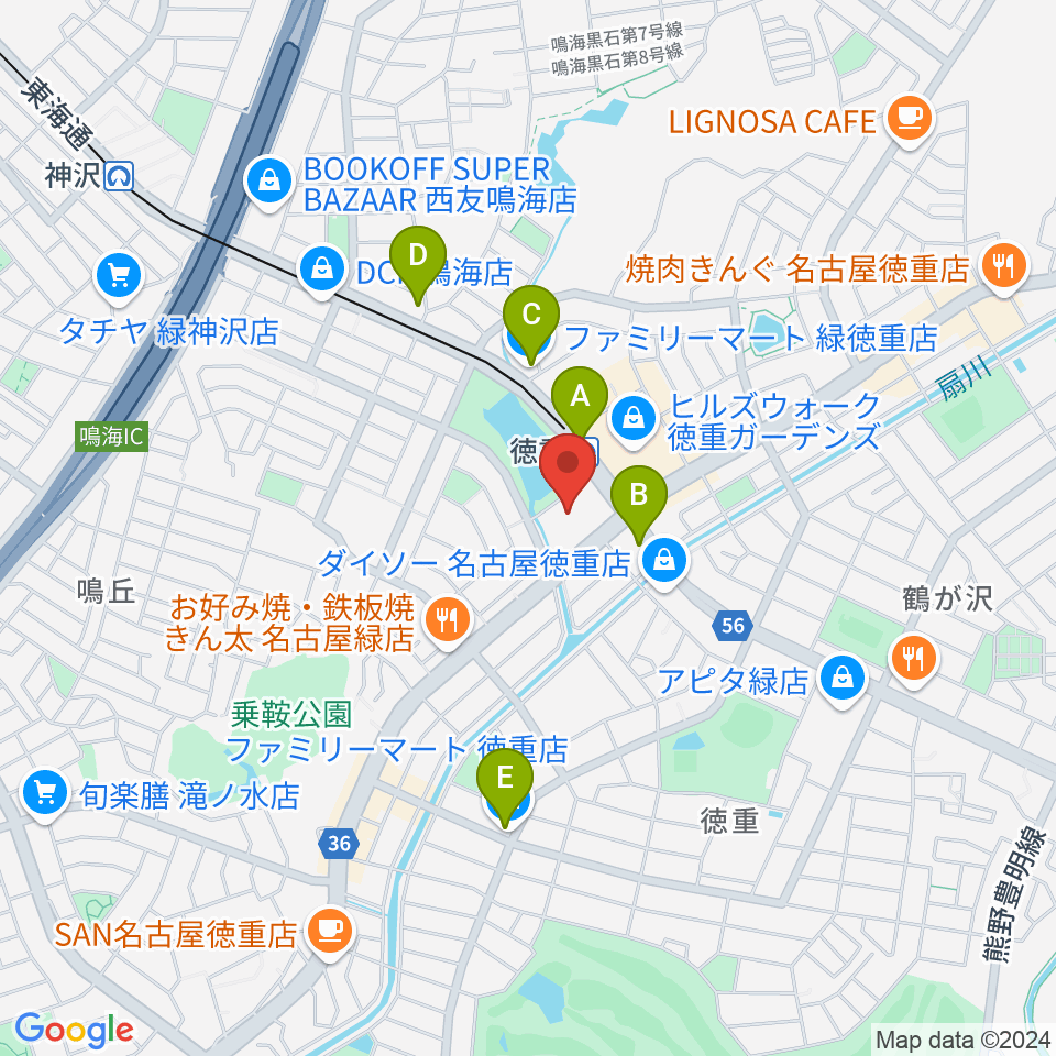 緑文化小劇場周辺のコンビニエンスストア一覧地図