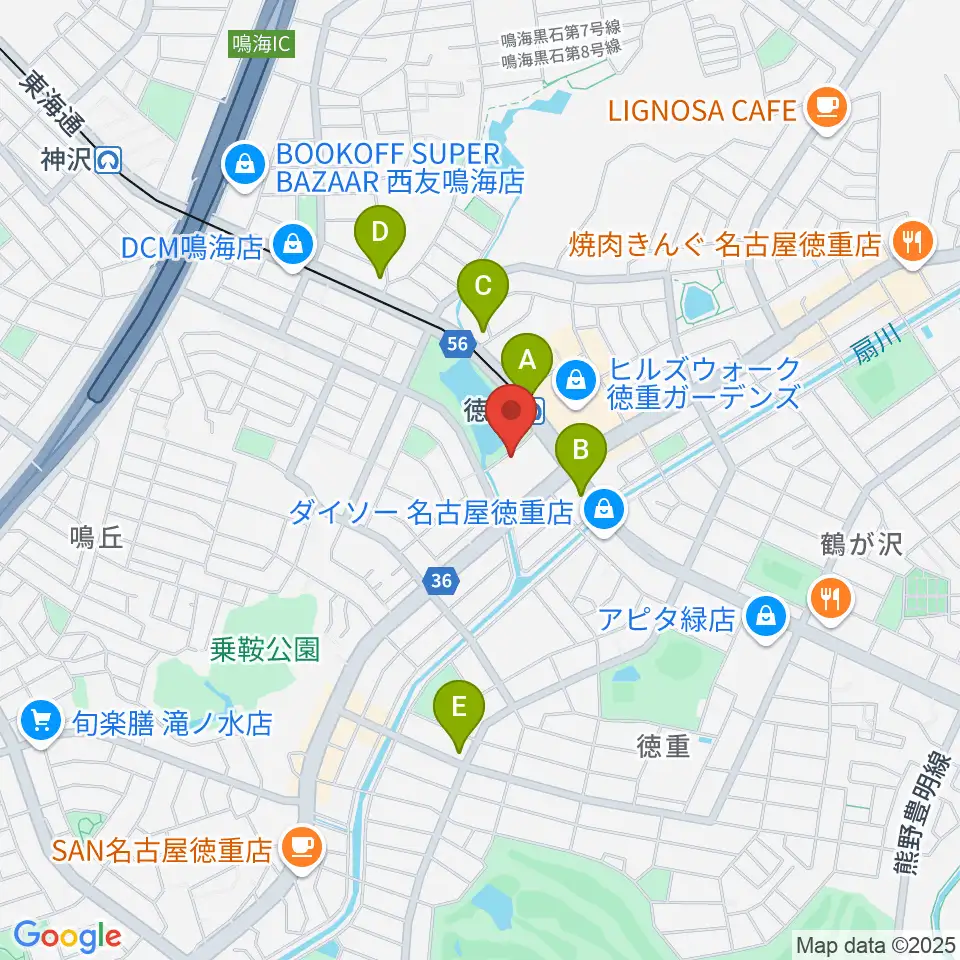 緑文化小劇場周辺のコンビニエンスストア一覧地図
