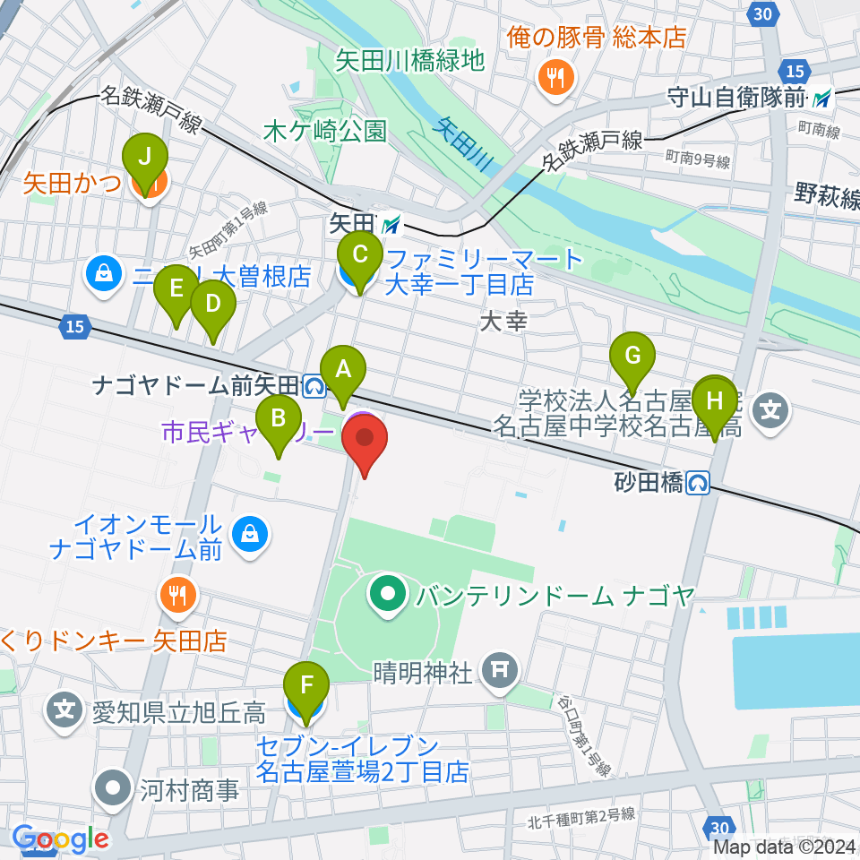 東文化小劇場周辺のコンビニエンスストア一覧地図